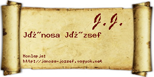 Jánosa József névjegykártya